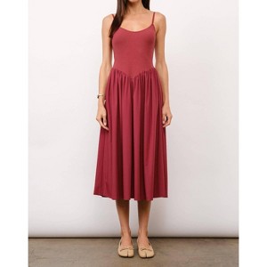 Women's Chloe Contrast Rib Midi Dress - Loucia - 1 of 4