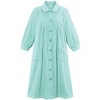 Collections Etc Plush Fleece Button Front Robe with Pockets, Collar - 3 of 4