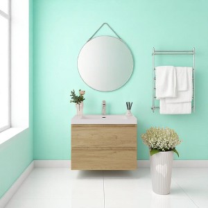 30" Wall-Mounted Bathroom Vanity with Resin Sink – Floating Bathroom Cabinet with Soft-Close Hinges,Floating Vanity Cabinet - 1 of 4