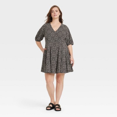 Women's Bell Elbow Sleeve Mini A-Line Dress - Universal Thread™