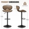CAVINAS 23-31" Sleek Swivel Bar Stools Set of 2,Easy-Clean Faux Leather Counter Height Bar Stools with Metal Footrest,300lbs Capacity - 3 of 4