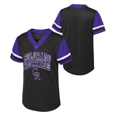 MLB Colorado Rockies Girls' Henley Jersey