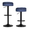 PAGED Modern Swivel Bar Stools Set of 2 PU Leather Counter Height Bar Stools with Back and Metal Legs for Dining Room - 4 of 4