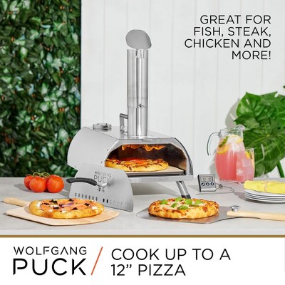 Compact Silver Stainless Steel Outdoor Pellet Pizza Oven