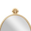 Industrial Wood Oval Shaped Wall Mirror - Olivia & May - 4 of 4
