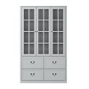 Famapy 47.2"W Organizer Glass Doors Display Cabinet  Organizer Pantry Gray - 3 of 4