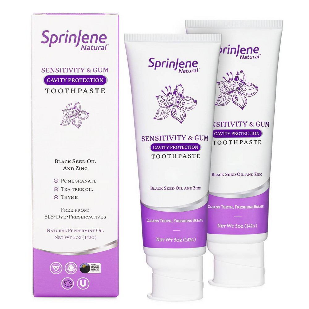 Photos - Toothpaste / Mouthwash SprinJene Natural Sensitivity & Gum Cavity Protection Toothpaste - 5oz/2ct