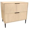 Moti Ren 2-Drawer Nightstand in Contemporary Aged Natural Finish on Solid Wood - 4 of 4