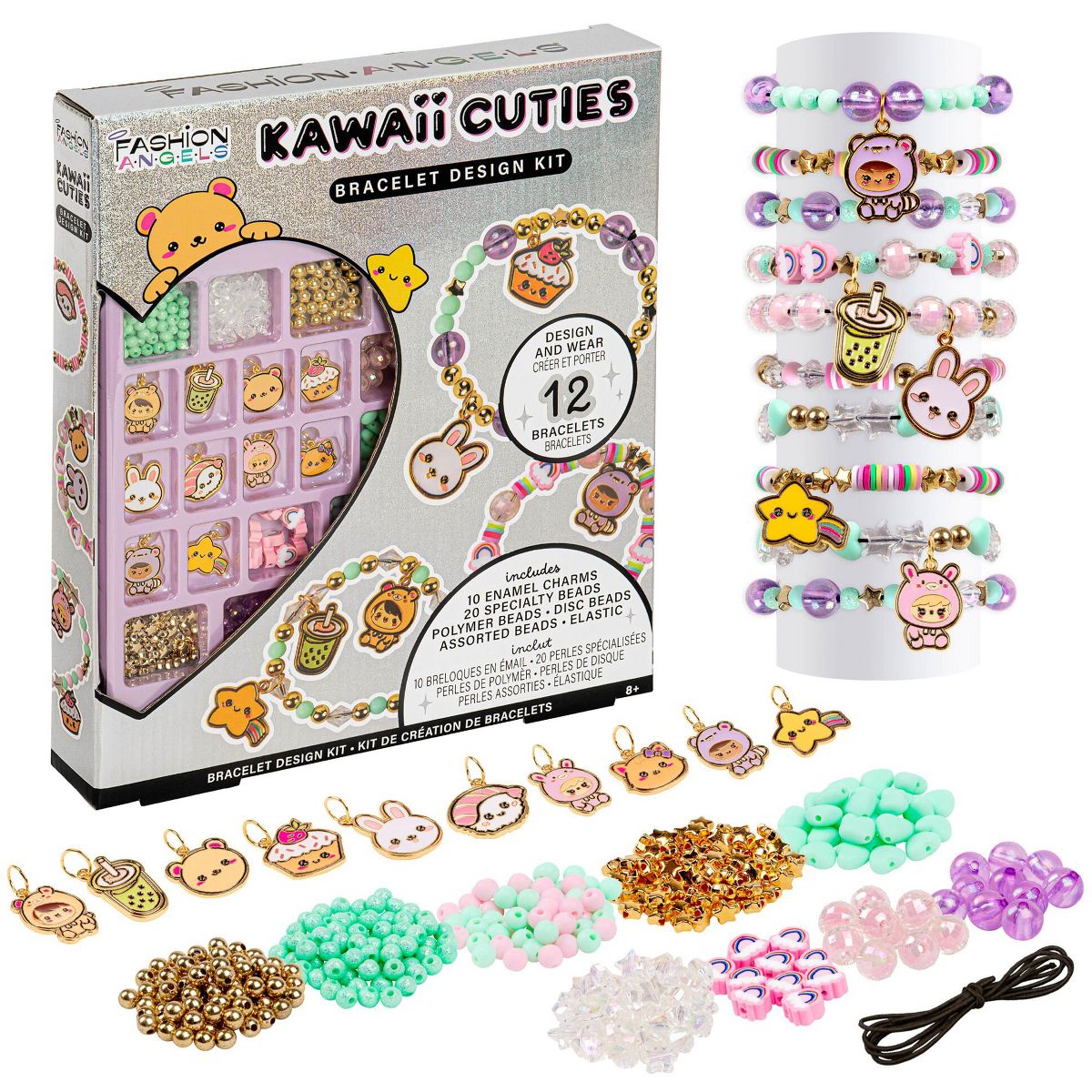 Fashion Angels: Bracelet Design Kit - Kawaii Cuties - DIY Elastic String Jewelry