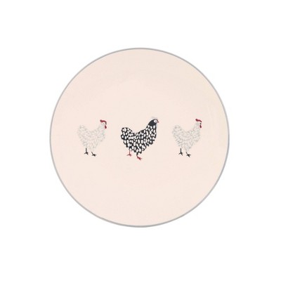 White Ceramic Farmhouse Chicken Graphic 16-Piece Dinnerware Set