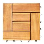 Hanalei 1'x1' Acacia Interlocking Wooden Decktile - Honey - Vifah