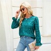 Women's Long Sleeve Embroidered Floral Eyelet Blouse Shirt - Cupshe - 2 of 4