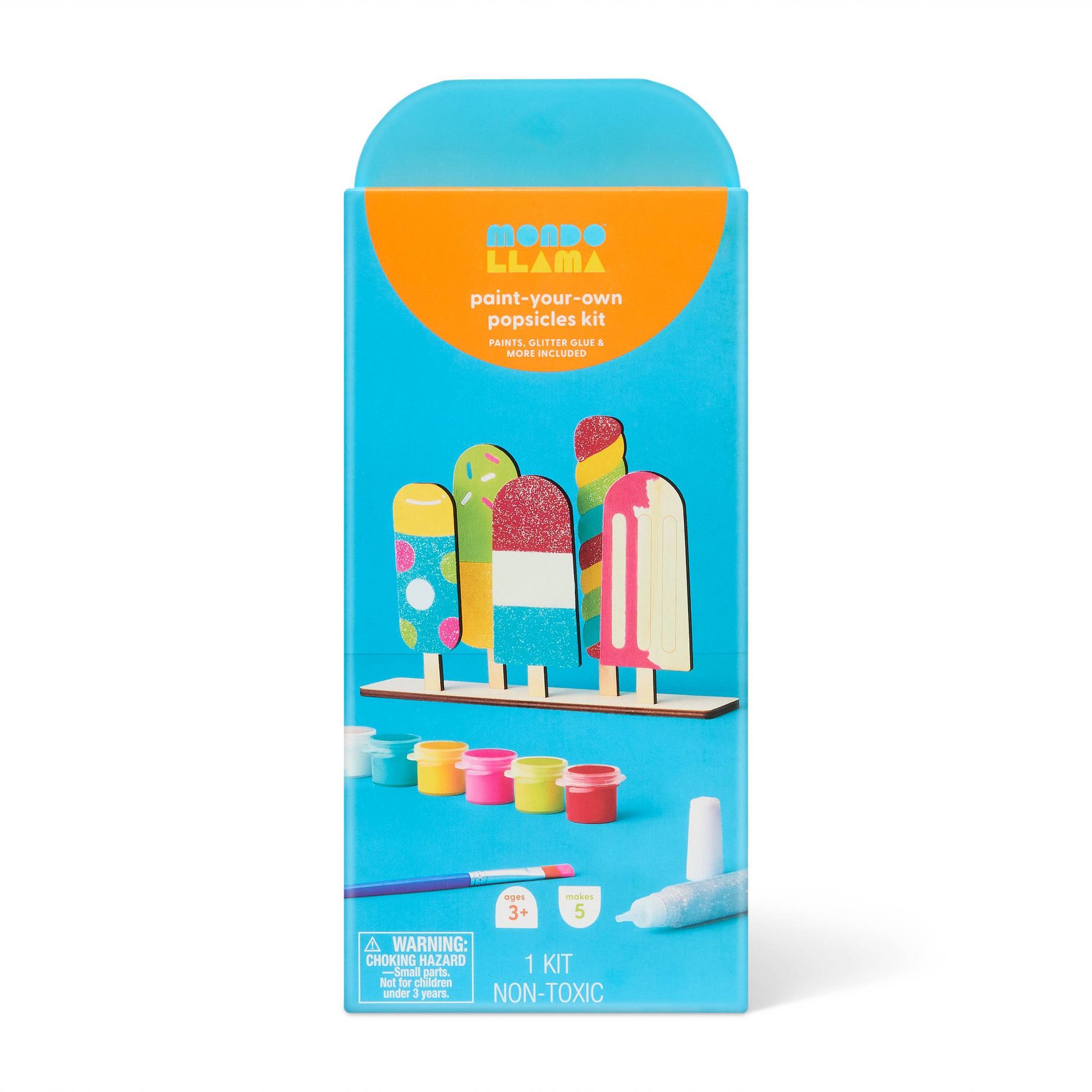 5ct Summer Craft Wooden Popsicles Painting Activity Kit - Mondo Llama™