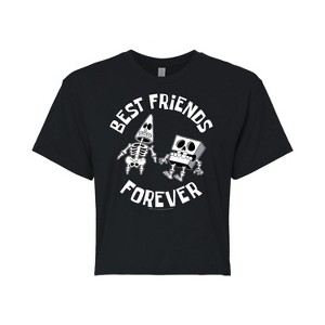 Women's - SpongeBob SquarePants - Best Friends Forever Cropped Graphic T-Shirt - 1 of 4