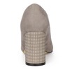Allegra K Women's Pointy Toe Slip-on Plaid Printed Chunky Heels Pumps - 4 of 4