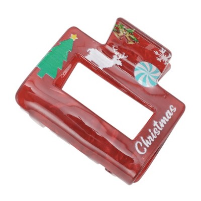 Unique Bargains Christmas Hair Clips Elk Tree for Christmas 1.97"x1.77"x1.77" Red 1 Pc