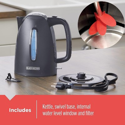 1.7L Gray Stainless Steel Cordless Electric Kettle