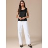 INSPIRE CHIC Women's Satin V Neck Sleeveless Summer Elegant Dressy Casual Tank Tops - 4 of 4
