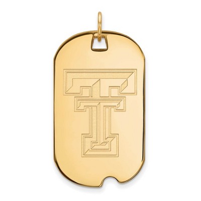 Black Bow Jewelry 10k Yellow Gold Texas Tech Red Raiders NCAA Large Pendant