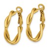 Chisel Stainless Steel Polished Yellow IP-plated Twisted Omega Back Hoop Earrings - 3 of 4