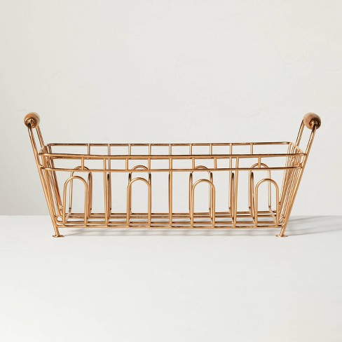 metal rose gold folding dish drainer