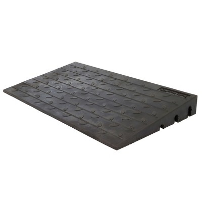 Silver Spring 4" Maximum Riser, Solid Rubber 3 Channel Threshold Ramp Accessory for Indoor or Outdoor Use, 600 lb Capacity, Black