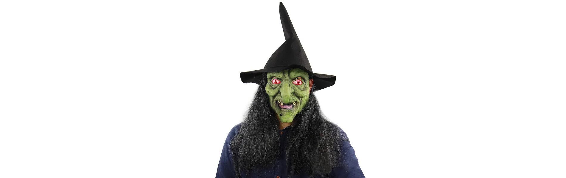 Racxily Halloween Scary Witch Mask Easter Night Fangs Witch Wig Mask Latex Headgear