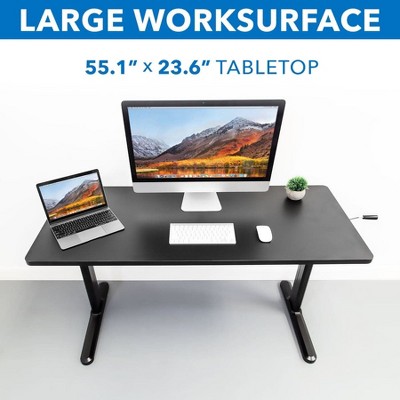ErgoFlex 54'' Black Steel Manual Height Adjustable Desk
