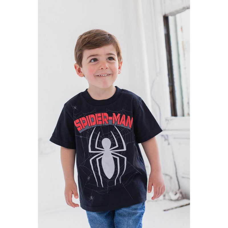 Marvel Spider-Man 4 Pack Pullover T-Shirts Little Kid to Big Kid, 3 of 10