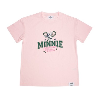 Women's Minnie Serving Vibes Short Sleeve Graphic Shirt - Light Pink