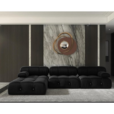 WJShome 4-Piece 109.83" L-shape Large Sectional Sofa with Removable Ottomans for Living Room