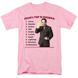 Men's Monk Top 10 Phobias T-Shirt - 1 of 4