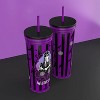 Zak Designs 23 fl oz Stainless Steel Wednesday Kendall Straw Tumbler Black - 4 of 4