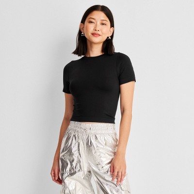 Women's Short Sleeve T-Shirt - A New Day™ Black XS