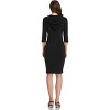 Women's Casual Long Sweatshirts 3/4 Sleeve Hooded Bodycon Dress with Kangaroo Pocket - 2 of 4