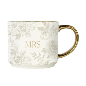 Sweet Water Decor MRS. Grey Delft Gold Handle Mug - 14oz - 1 of 3