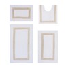 Hotel 4 PC Bath Rug 100% Premium Cotton Tufted Weave Two Tone Reversible Bathroom Rug, Super Soft Absorbent, Machine Washable Bath Mat - 2 of 4