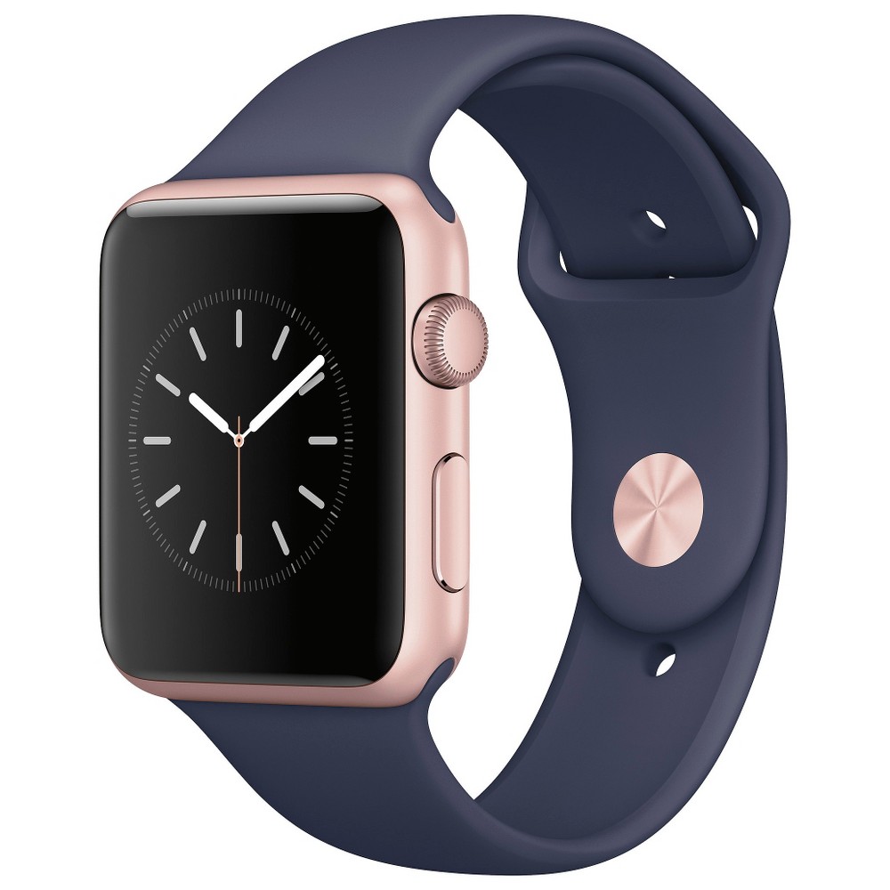 UPC 190198131560 product image for Apple Watch Series 1 42mm Rose Gold Aluminum Case with Midnight Blue Sport Band, | upcitemdb.com