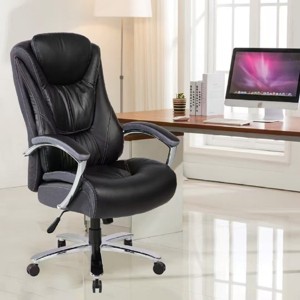Executive Office Chair Ergonomic High Back PU Leather Padded Seat Adjustable Height Lumbar Support-3irtyhousy - 1 of 4