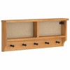 Aghana Digitals Rustic Solid Pine Wood Wall-Mounted Coat Rack with Acacia Finish for Hallway - 2 of 4