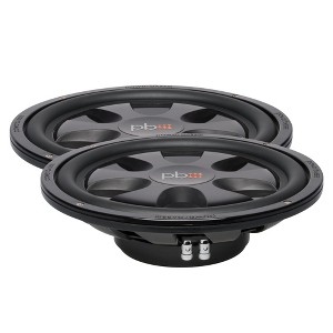 PowerBass 2 S-10TD Shallow Mount 10" Dual 4-Ohm Subwoofer - 1 of 4