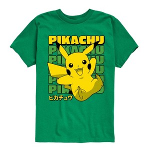 Boys' - Pokémon - Pikachu Electric Type Stacked Kanji Short Sleeve Graphic T-Shirt - 1 of 4