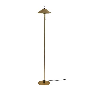 Adesso Kaden Floor Lamp Antique Brass: Pull Chain, Metal Shade, ETL Listed - 1 of 4