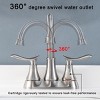 ChicFurnit Bathroom Sink Faucet Two Handle Vanity Sink Faucets with Pop up Drain for Bathroom, Silver and Gray, 14.37"*10.04"*2.6" - 2 of 4