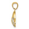 Black Bow Jewelry 14k Yellow Gold & White Rhodium Football Helmet Pendant, 14mm - 2 of 4