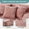 MOONMISS Chenille Interior Lazy Sofa Chaise longue Armchair with three pillows and armrests Sleeping Sofa Bed - 4 of 4
