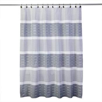 Pleated Striped Shower Curtain Gray - SKL Home
