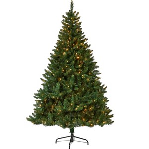 Nearly Natural 7-ft Northern Rocky Spruce Artificial Christmas Tree with 400 Clear Lights and 1330 Bendable Branches - 1 of 4