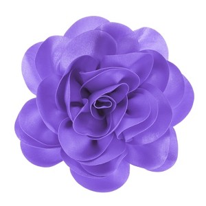 Unique Bargains Alloy Satin Fabric Big Rose Flower Dainty Brooches Pins 1 Pc - 1 of 4