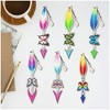 6pcs 5D Feather Butterfly Diamond Art Bookmarks Acrylic Feathers Flower Diamond Art Bookmarks Pendant Diamond Art Bookmark Kits for Adults Kids - 4 of 4